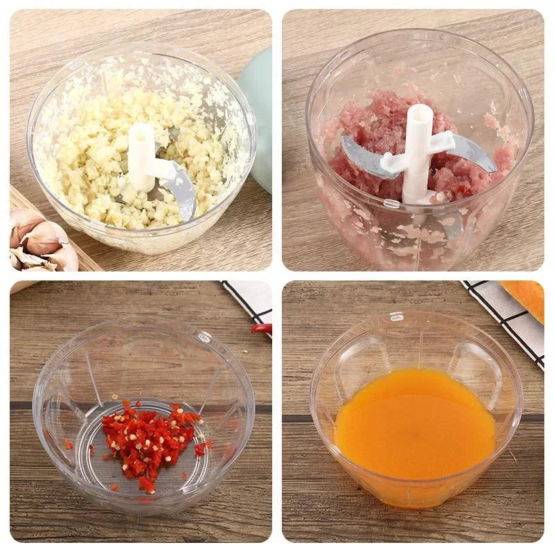 Picadora manual carne ajo verduras 500/900ml acero inoxidable compacto cocina fácil limpieza