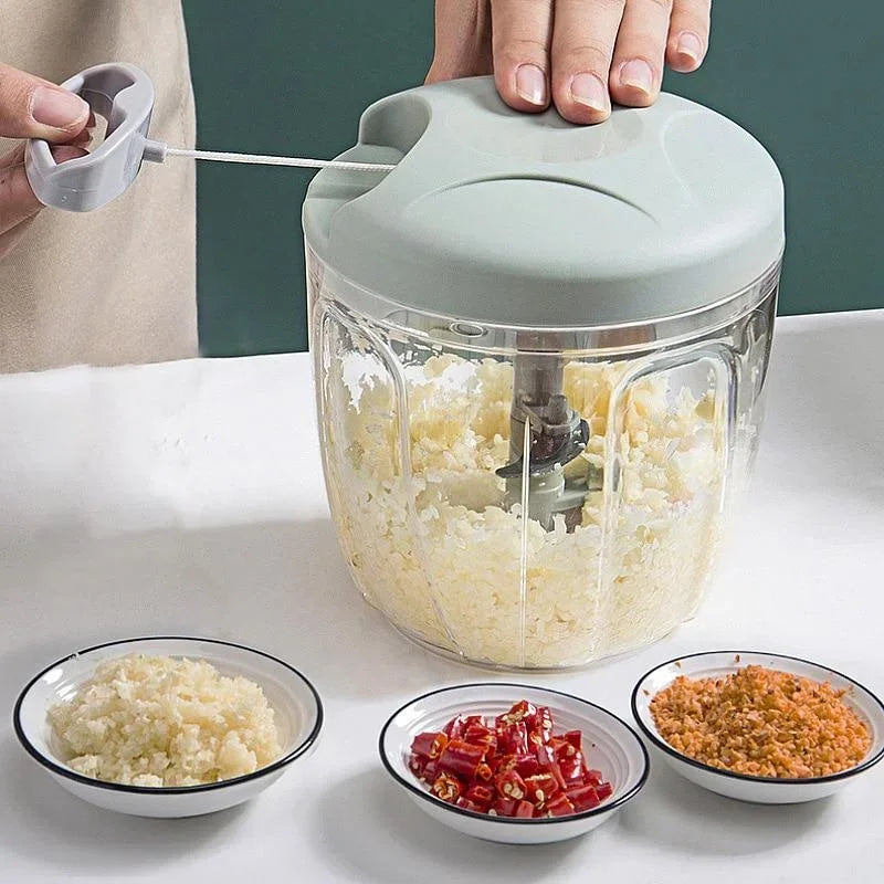 Picadora manual carne ajo verduras 500/900ml acero inoxidable compacto cocina fácil limpieza