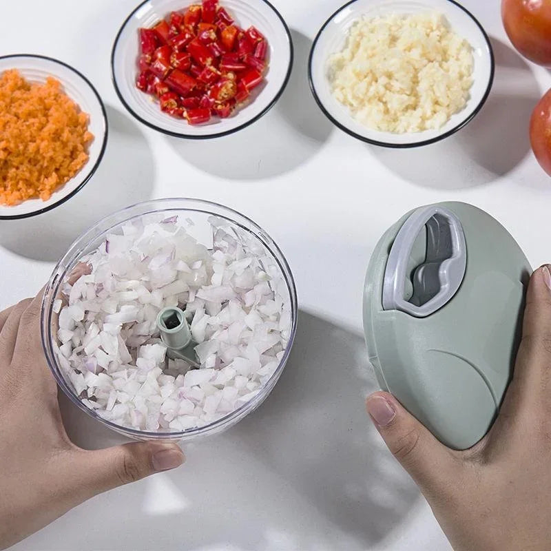Picadora manual carne ajo verduras 500/900ml acero inoxidable compacto cocina fácil limpieza
